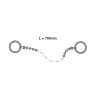 Lot 10 chaînettes perlées inox chromé Ø3,2x700mm, avec anneaux brisés