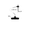 Bouchon noir Øbas 41,5xØhaut 45mm, chaînette L. 300mm, borne Ø5x22mm