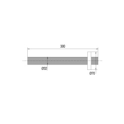 Sortie murale pour lavabo, Ø32mm, L. 300mm avec rosace ABS chromé