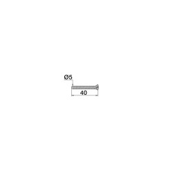 Lot de 2 vis acier inoxydable Ø5x40mm, pour vidage automatique de baignoire