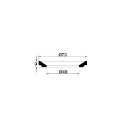 Lot de 2 joints Ø73xØ49x9mm, pour bonde d'évier inox ou de baignoire Ø50mm