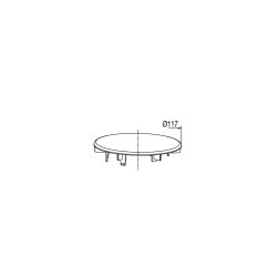 Capot ABS serti inox Ø117mm, pour bonde extra-plate SMART réf. 5768/5769