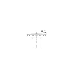 Capot ABS blanc Ø116mm pour bonde sortie verticale/horizontale réf. 5530/5715/5778