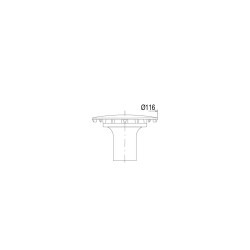 Capot ABS noir Ø116mm,pour bonde sortie verticale/horizontale réf.5530/5715/5778
