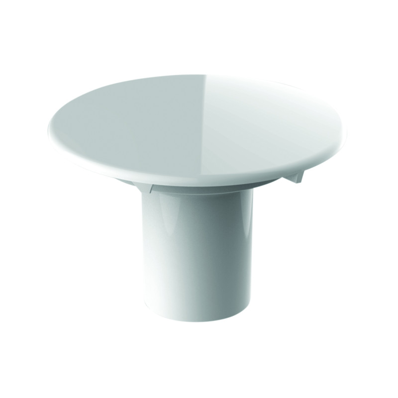 Capot métal blanc Ø120 mm, pour bonde receveur Ø90 mm réf 5540/5680/5776