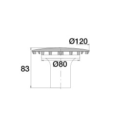 Capot métal blanc Ø120 mm, pour bonde receveur Ø90 mm réf 5540/5680/5776