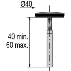 Clapet inox Ø40mm, avec tige de réglage L. 33mm, pour bonde réf. 1051 ou 1053