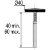 Clapet inox Ø40mm, avec tige de réglage L. 33mm, pour bonde réf. 1051 ou 1053