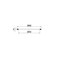 Lot 2 joints de culot Ø60xØ54x2mm pour réf. 6103/6153/7503/7520/7522 avec juin 2006