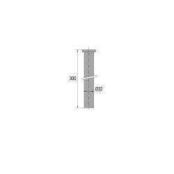 Tubemétal chromé l. 300mm réglable pour siphon lavabo