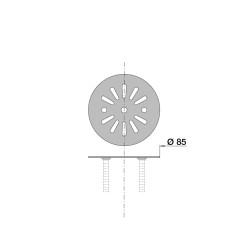 Grille inox Ø85mm, pour siphon fonte type Bricard réf. 3655
