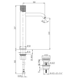 Mitigeur lavabo rehaussé JEWEL gun métal