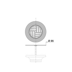 Grille inox Ø85mm, pour bonde évier Ø60mm, pour réf. 3511/7001