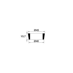 Joint polymère Ø45XØ40X15,70mm pour bonde surverse d'évier Ø50mm