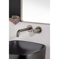 Mitigeur lavabo encastré 2 trous mural JEWEL gun métal