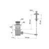 Bonde automatique pour lavabo, nickel mat, à tirette verticale, serrage 40 à 48