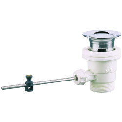 Bonde lavabo automatique laiton chromé, sans tirette verticale, serrage 40 à 50