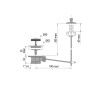 Bonde lavabo automatique laiton, avec tirette verticale, serrage 35 à 55mm