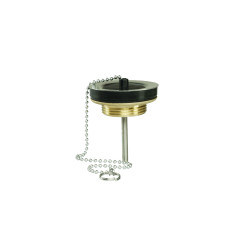 Bonde lavabo à bouchon noir et chaînette, corps laiton, serrage 5 à 50mm