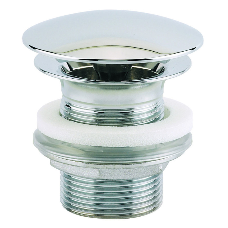 Bonde lavabo-vasque écoulement libre, clapet laiton chromé, H. 60mm