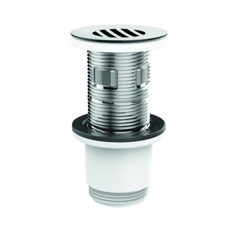 Bonde universelle lavabo écoulement libre,H. 100mm,ABS chromé,intercalaire blanc