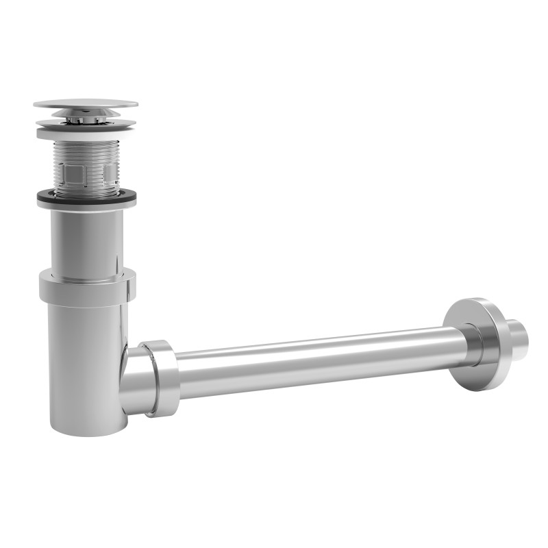 SIPHONETTE lavabo digiclic, clapet serti inox, hauteur réglable, sortie murale