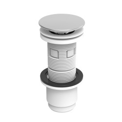 Bonde universelle digiclic ou fixe, H. 100mm, clapet inox, corps ABS blanc