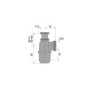 Siphon lavabo nickel mat, réglable 50/100mm, sortie Ø40mm, débit : 48 l/mn