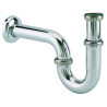 Siphon tube lavabo laiton chromé, réglable 150/200mm, sortie Ø32 rosace Ø64mm