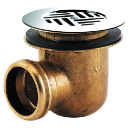 Bonde receveur de douche Ø60mm, laiton, grille Ø85mm, sortie horizontale Ø40mm