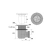Bonde receveur de douche Ø60mm, laiton, grille Ø85mm, sortie horizontale Ø40mm