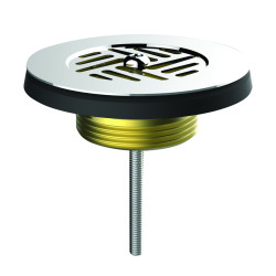 Bonde évier Ø60mm laiton, grille inox, serrage 0 à 53 mm, NF