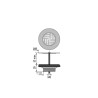 Bonde évier Ø60mm laiton, grille inox, serrage 0 à 53 mm, NF