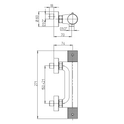 Mitigeur douche thermostatique JEWEL PVD gun métal