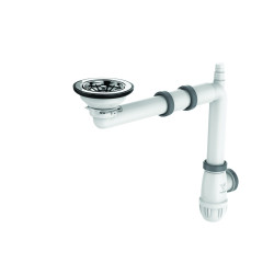 Vidage gain espace ELIPSO évier 1 cuve Ø90, H. 89,5mm,corps 100% PCR