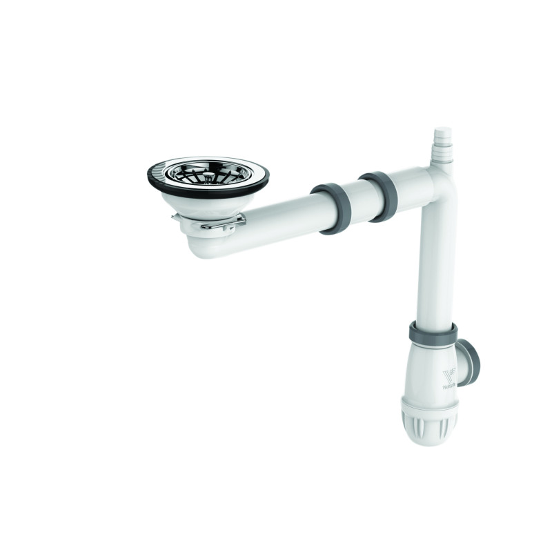 Vidage gain espace ELIPSO évier 1 cuve Ø90, H. 89,5mm,corps 100% PCR