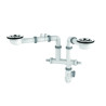 Vidage gain d'espace TBXP, pour évier 2 cuves Ø90, H. 65mm, corps 100% PCR