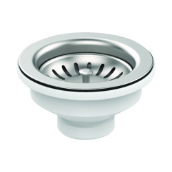 Bonde évier Ø90mm, panier inox Ø79mm, cuvette Ø114mm, serrage 0 à 13mm