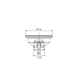 Bonde évier Ø90mm, panier inox Ø79mm, cuvette Ø114mm, serrage 0 à 13mm