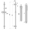 Barre de douche complète 90 cm JEWEL gun métal