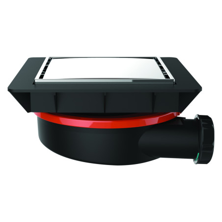 Bonde sol réglable grand débit, FLUSH,capot 134x134,sortie Ø40,corps 70% PCR