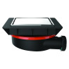 Bonde sol réglable grand débit, FLUSH,capot 134x134,sortie Ø40,corps 70% PCR