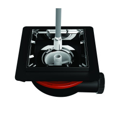 Bonde sol réglable grand débit, FLUSH,capot 134x134,sortie Ø40,corps 70% PCR