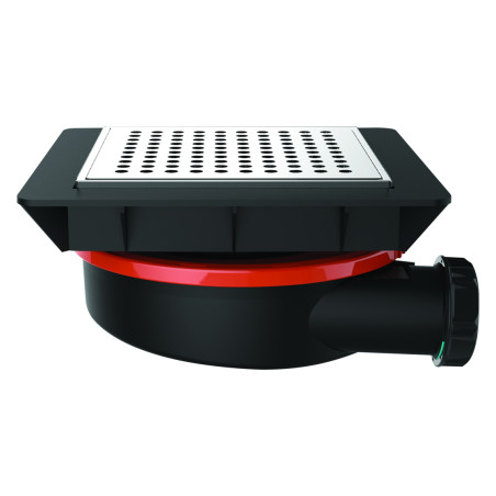 Bonde sol réglable grand débit,FLUSH à grille, sortie Ø40mm, corps 70% PCR
