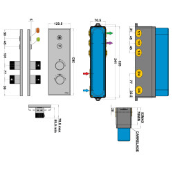 Mitigeur thermostatique lineabox 2 voies chromé vertical