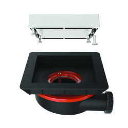 Bonde sol réglable grand débit,FLUSH à grille, sortie Ø40mm, corps 70% PCR