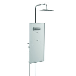 BÂTI'DOUCHE mini à carreler, robinetterie thermostatique, pomme haute 250x250mm
