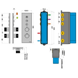 Mitigeur thermostatique lineabox 3 voies chromé vertical