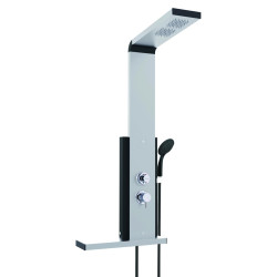 Colonne de douche DUNE +, robinetterie thermostatique et rangement