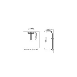 Combiné douche ALLURE, robinetterie thermostatique, tout laiton